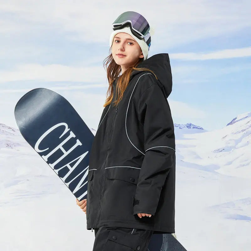Women White Snowboard Jacket Loose Fit Winter Apparrel