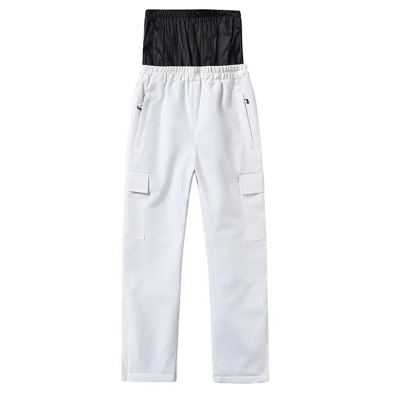 Kids High Waist Snowboard Pants Cargo Pockets Ski Pants