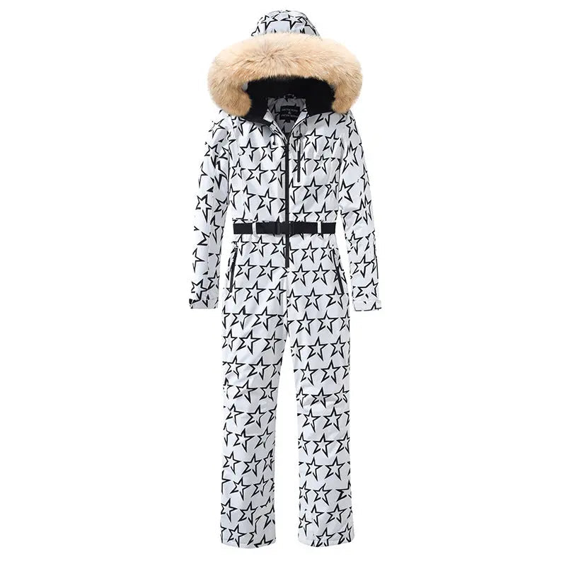 Women Houndstooth One-piece Snowboard Outfit