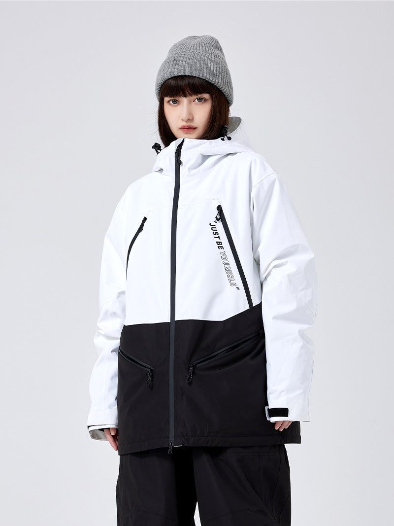 Women's Hooded Color-Panel Snowboard Shell