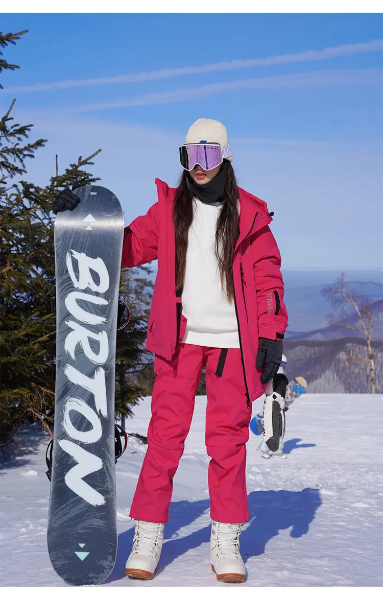 Insulated Ski Jacket & Pants Set Winter Outwear for Sports