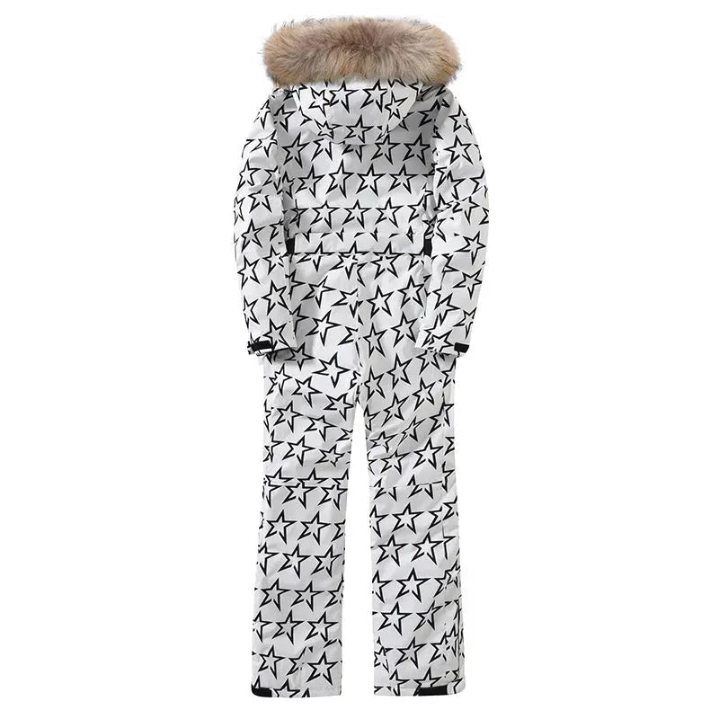 Women Houndstooth One-piece Snowboard Outfit