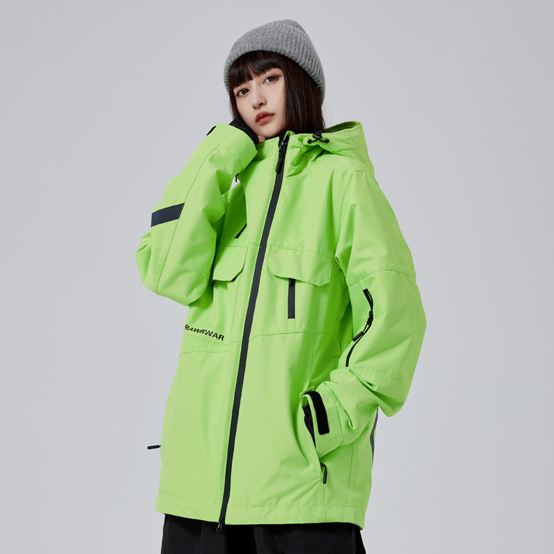 Unisex Insulated Cargo-Pocket Snowboarding Jacket