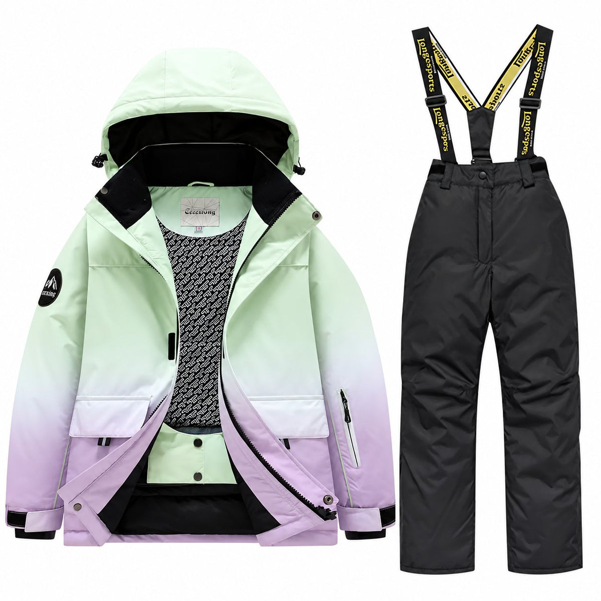 Kids' Gradient Snow Jacket and Bib Overalls