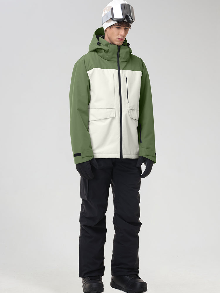 Men's Retro Contrast Ski Jacket and Bib Set
