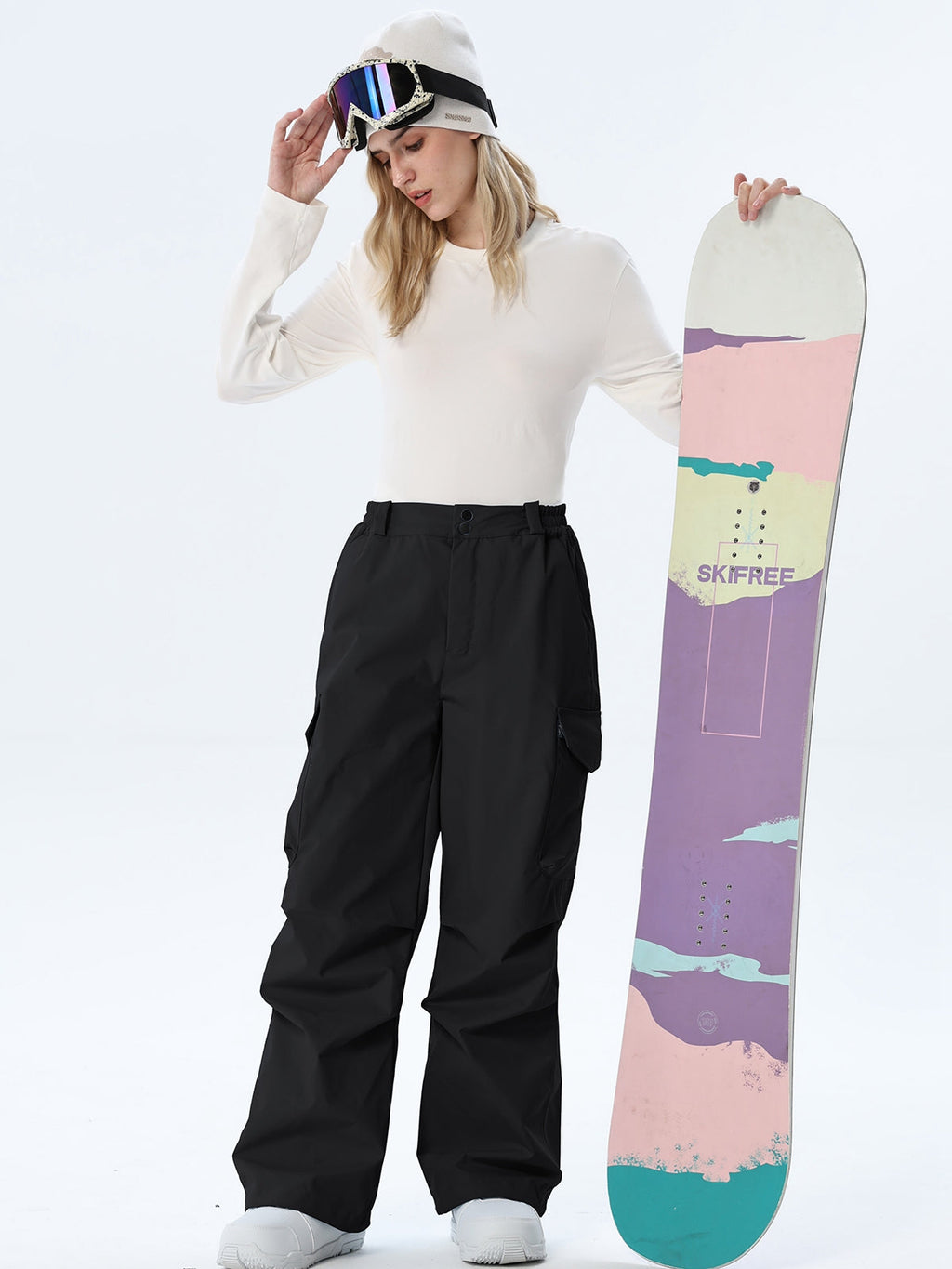 Women's Wide-Leg Cargo Snowboarding Trousers