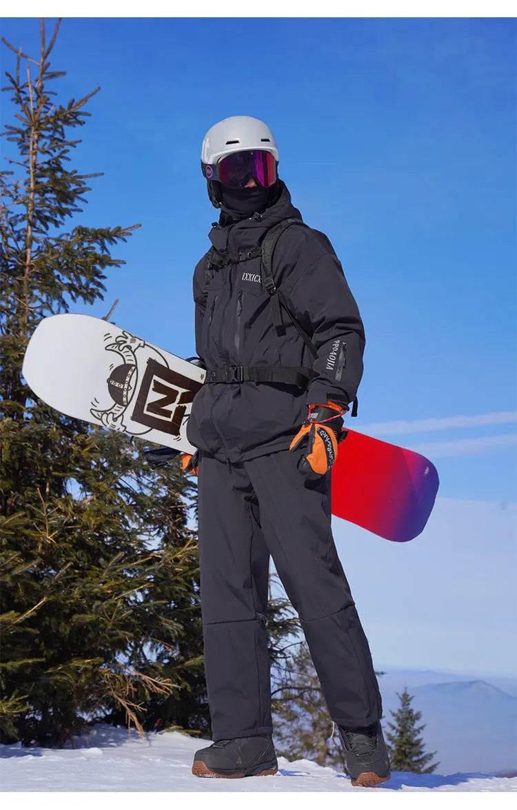 Insulated Ski Jacket & Pants Set Winter Outwear for Sports