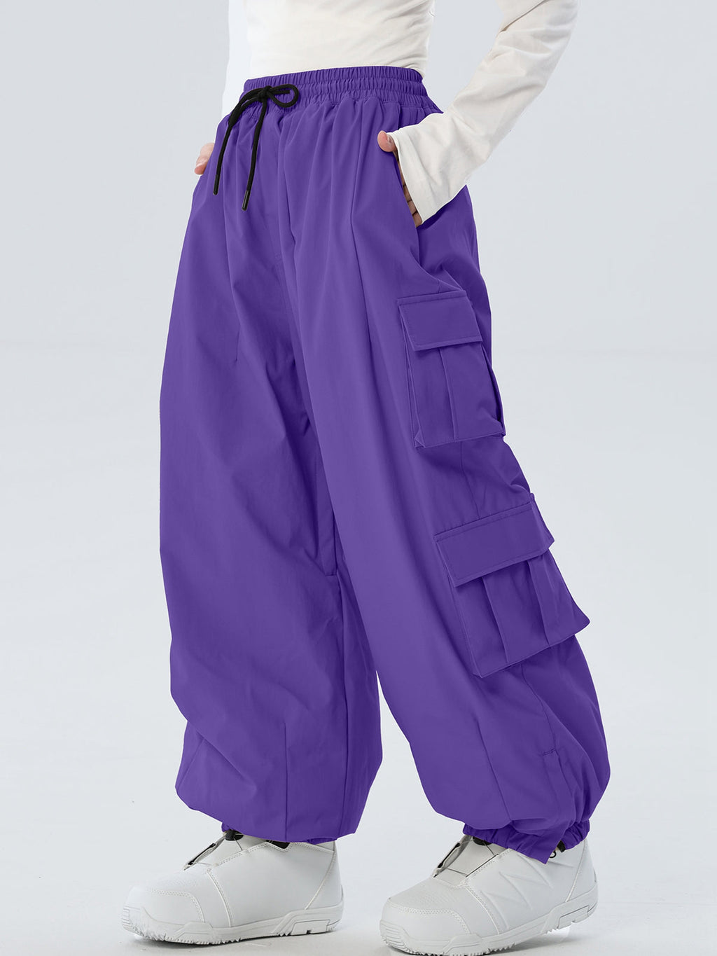 Women's Drawstring-Waist Baggy Snow Pants