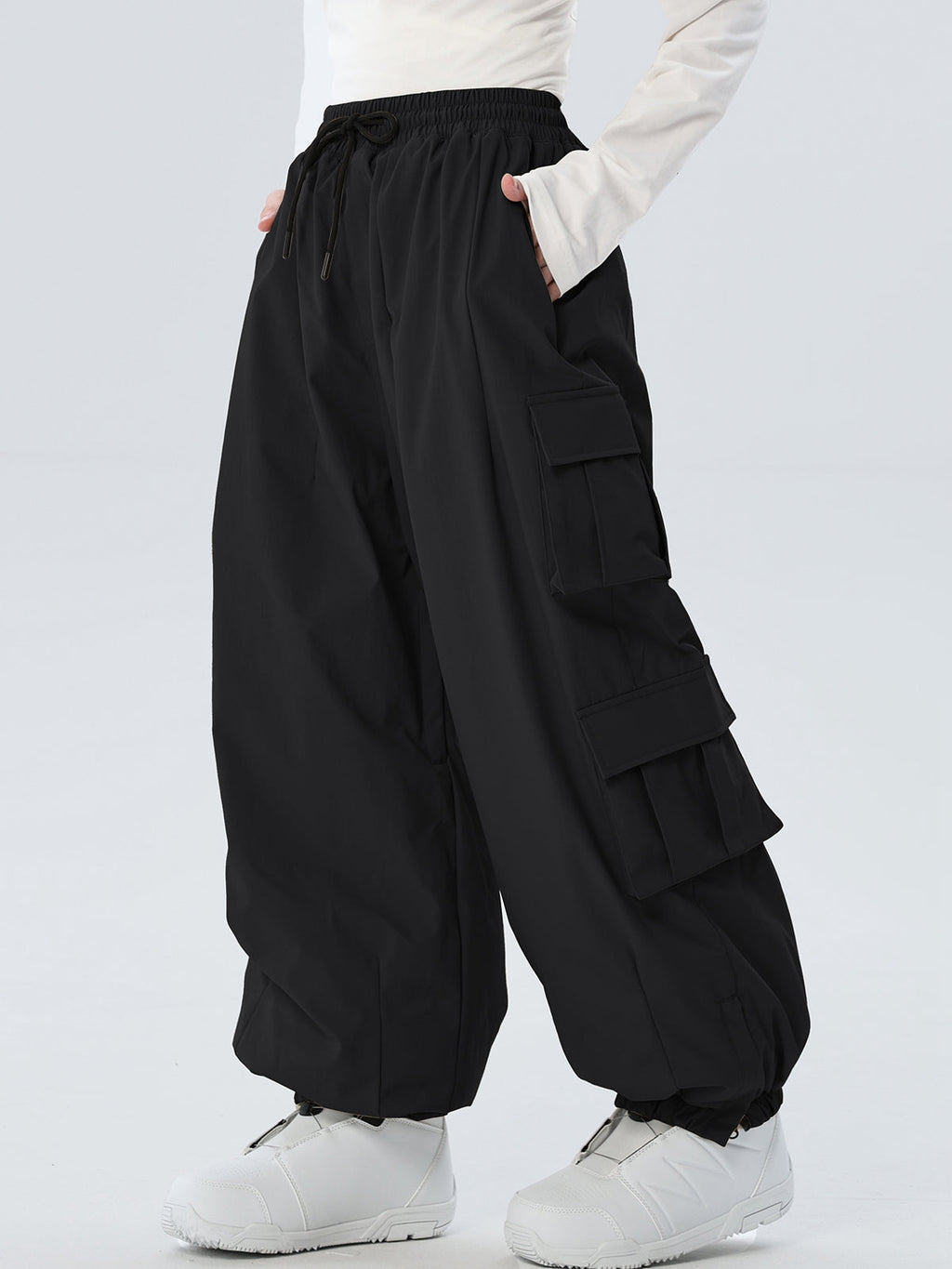 Women's Drawstring-Waist Baggy Snow Pants