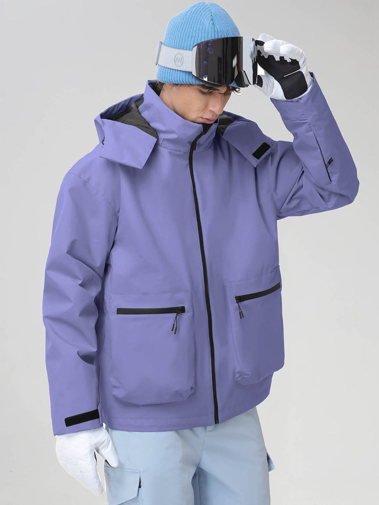 Men's Hooded Cargo Snowboarding Shell Jacket