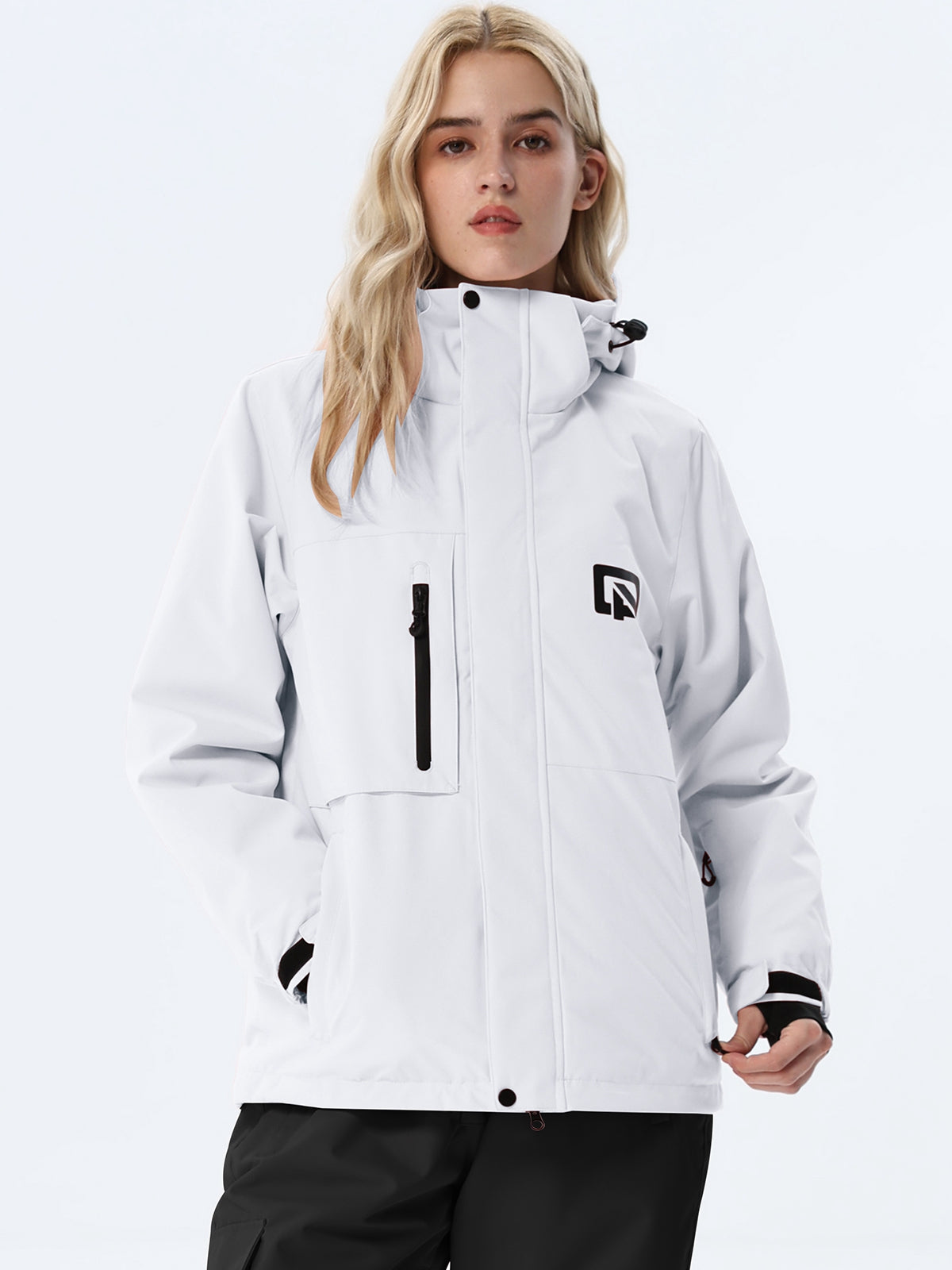 Women's Hooded Ski Jacket and Bib Overalls Combo