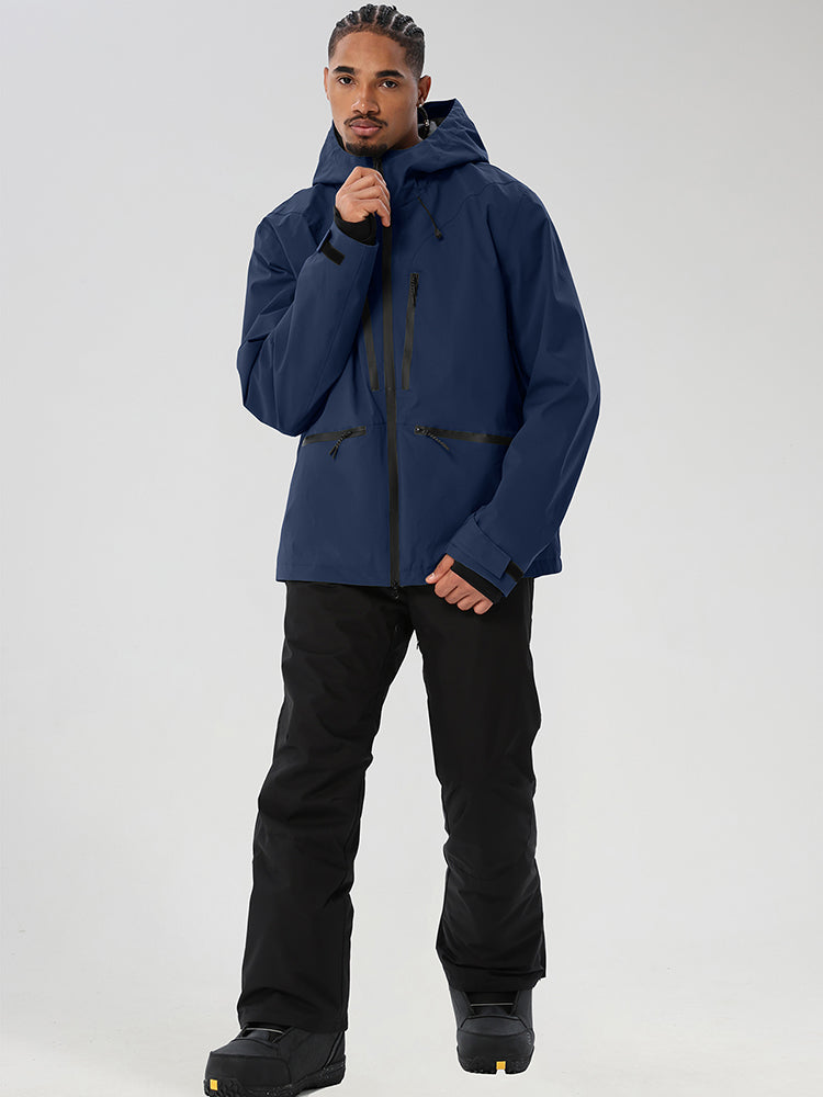 Men's Contrast-Zip Winter Jacket and Snow Pants