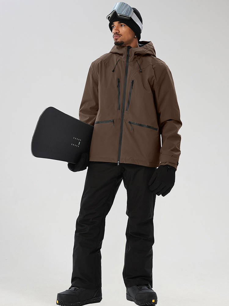 Men's Contrast-Zip Winter Jacket and Snow Pants