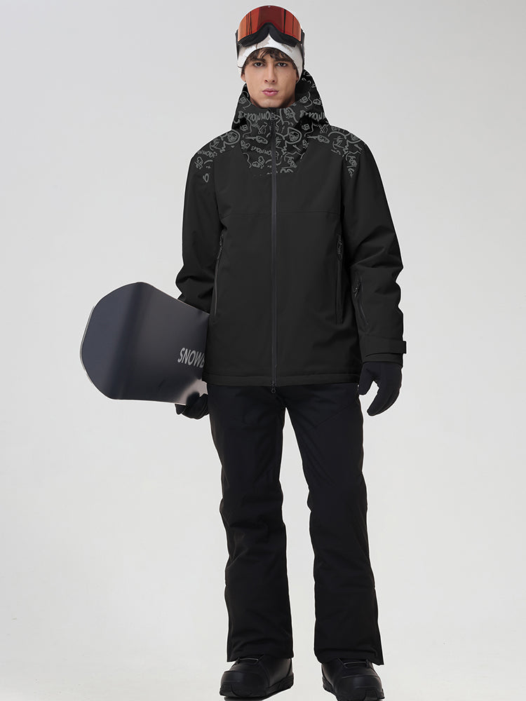 Men's Graphic-Panel Snow Jacket and Trouser Set