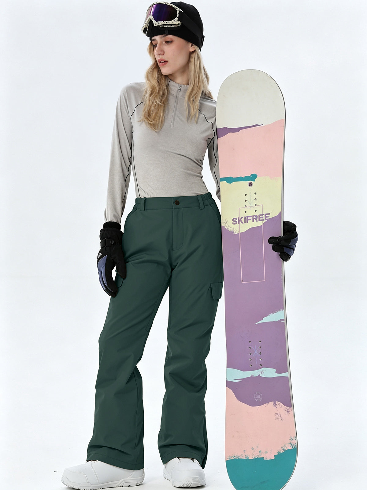Women's Regular-Fit Cargo Snow Trousers