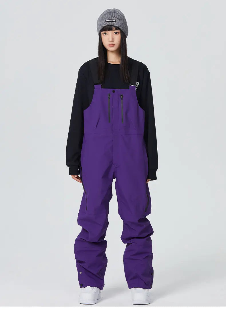 Adult Baggy Snow Pants Winter One-piece Ski Bibs for Sports