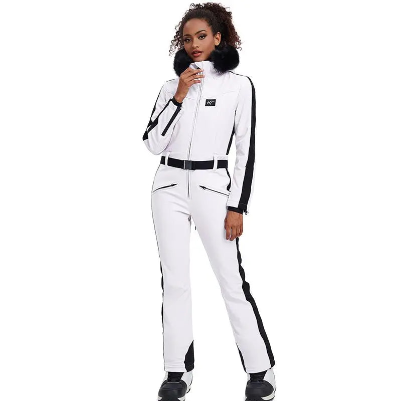 Chic One-piece Ski Suits Women Slim Fit Snowsuits