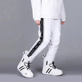 Classical Black & White Snow Pants Reflective Warm Winter Trousers