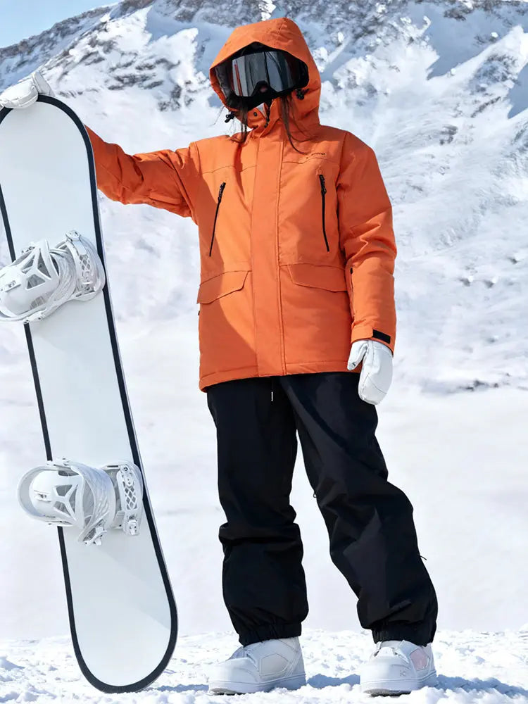 Couple Style Hooded Snow Jackets & Pants Set