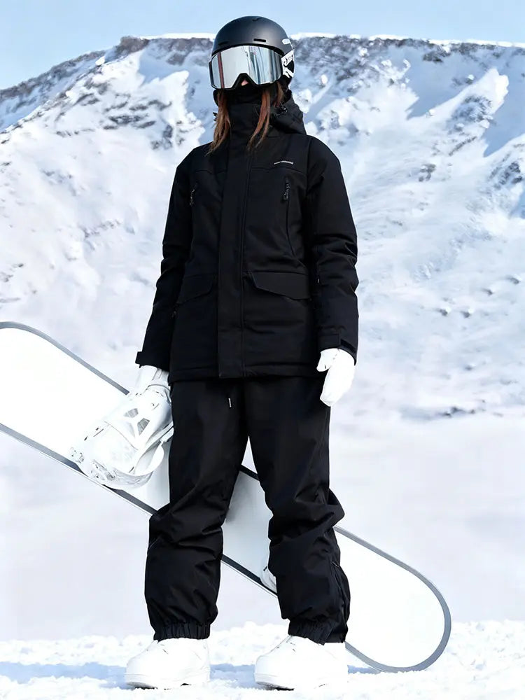 Couple Style Hooded Snow Jackets & Pants Set