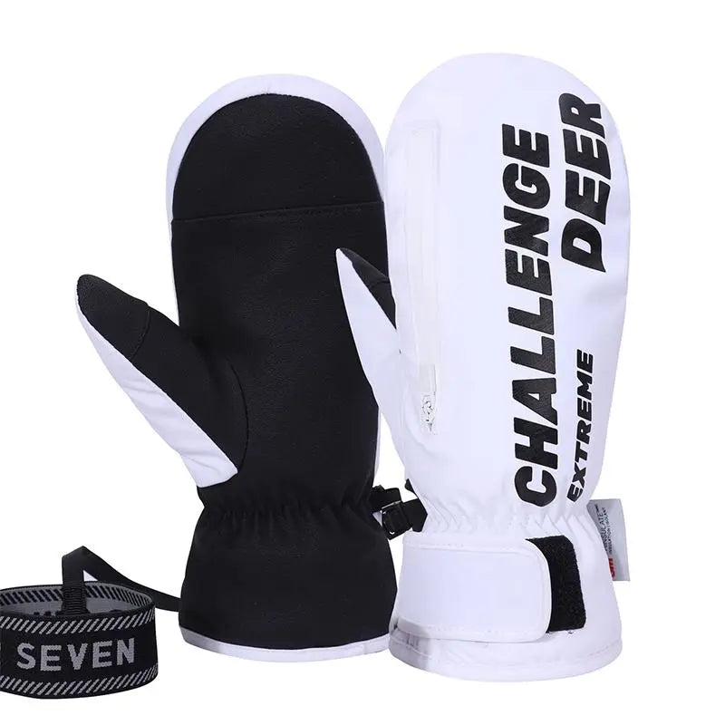 Touchscreen Snowboard Mittens Shaped Long Gloves