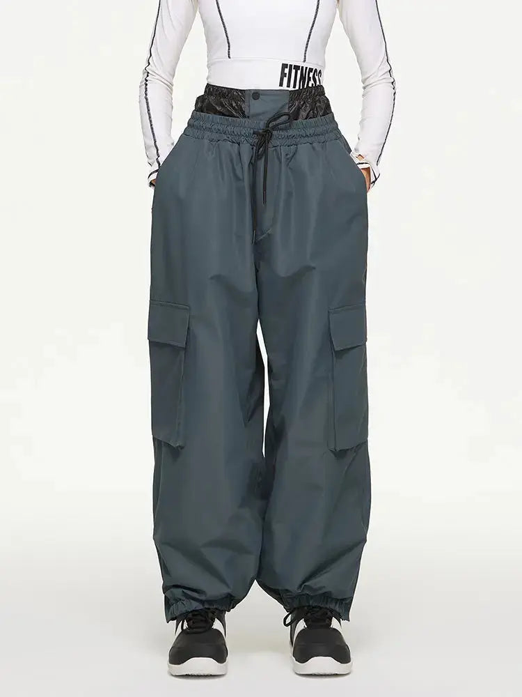 Female Versatile Snow Pants Insulated Baggy Snow Pants