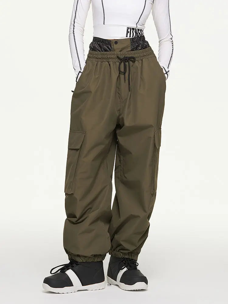 Female Versatile Snow Pants Insulated Baggy Snow Pants