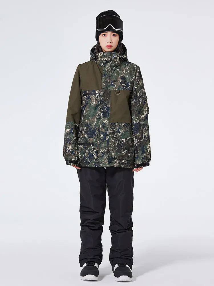 Floral Printed Snow Jackets & Bibs Set for Women