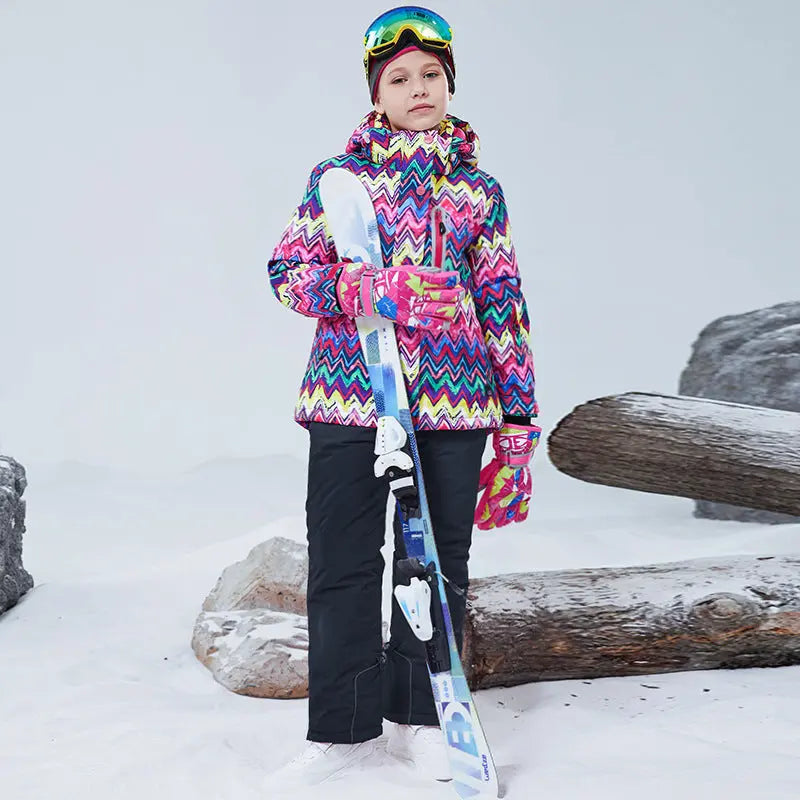 HOTIAN Girls Ski Jacket & Pants Set Kids Snowsuits