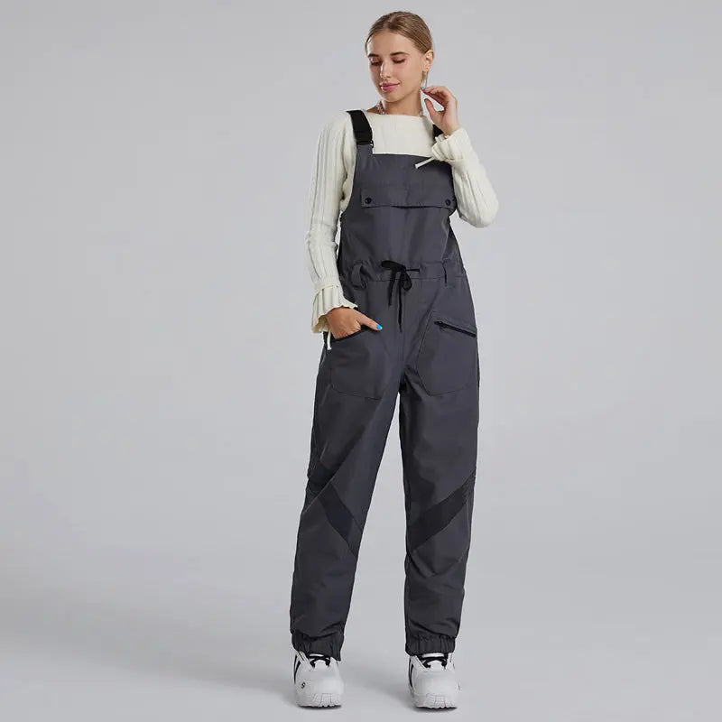 Women and Men Reflective Snow Bibs & Pants One-piece Ski Jumpsuits