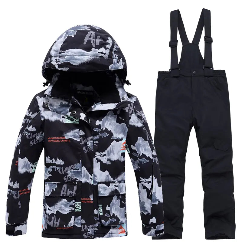 Kids Winter Snow Jackets & Bibs Pants Outdoor Ski Suits