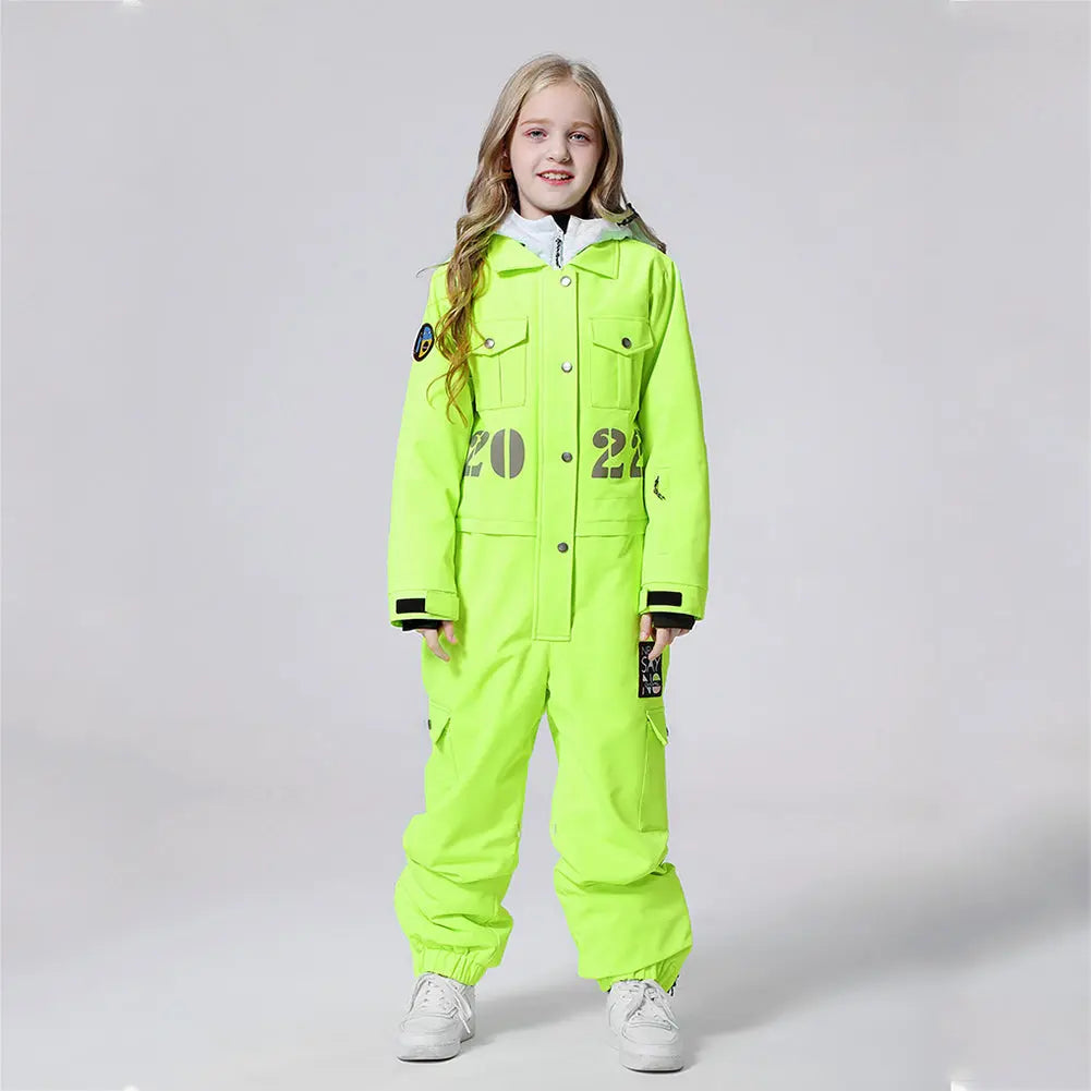 Hotian Boys & Girls One Piece Snowsuits Breathable Contrast Hooded