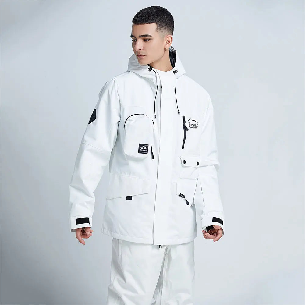 Hotian Breathable Men Ski Snowboarding Cargo Jacket