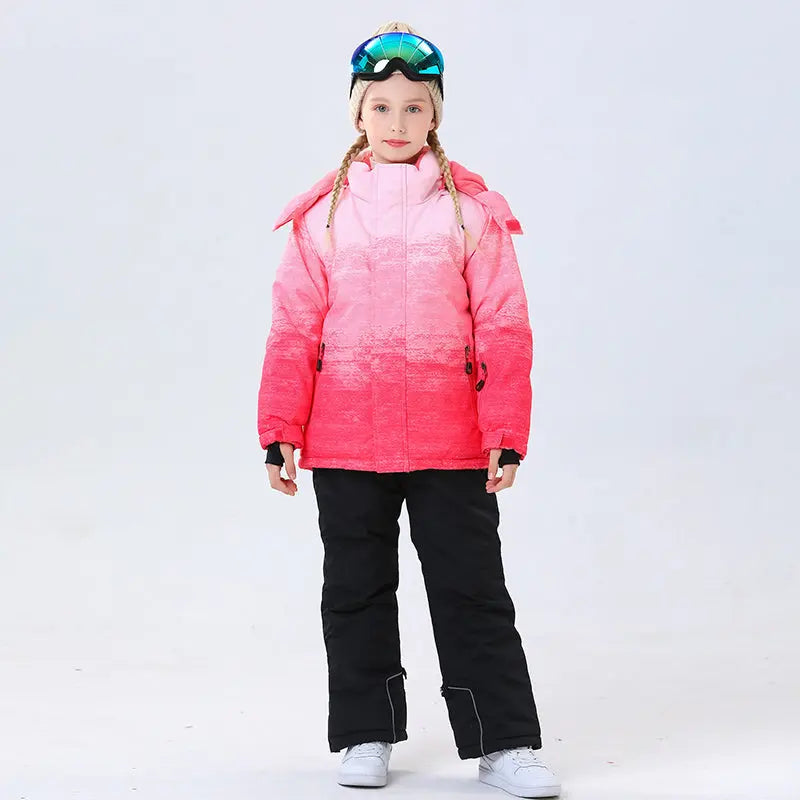 Hotian Girl Snow Jackets & Snow Pants Set Waterproof
