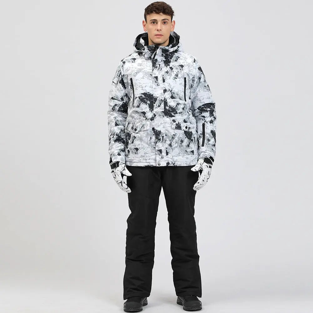 Hotian Men Insulated Skiing Shell Jacket Hooded
