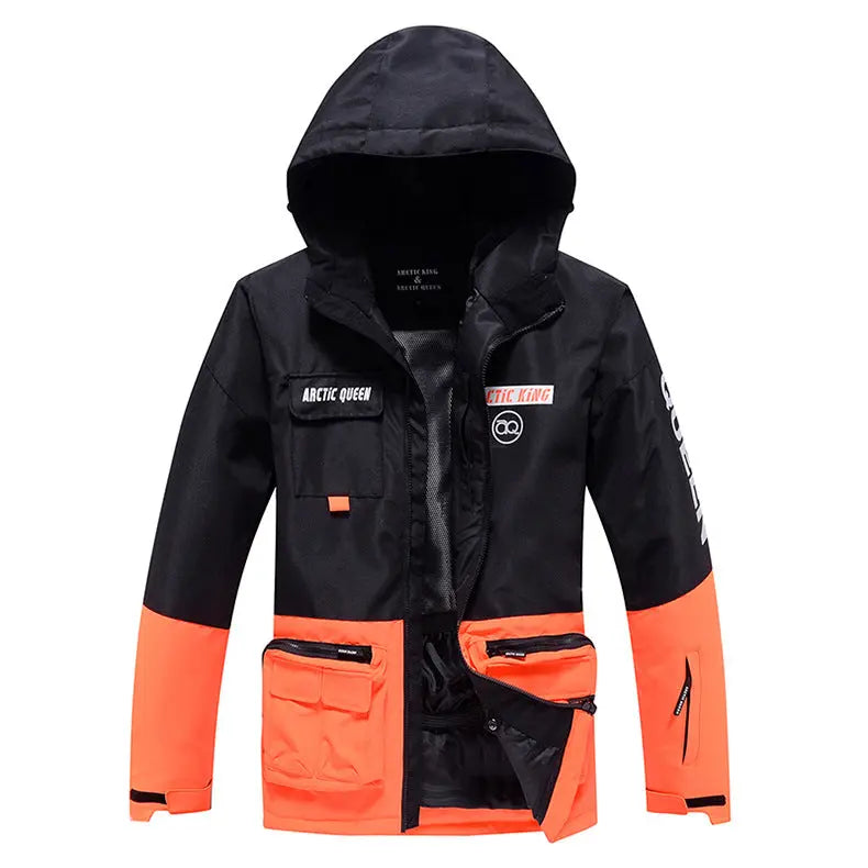 Hotian Men Ski Insulated Cargo Jacket Waterproof Outdoor Coat