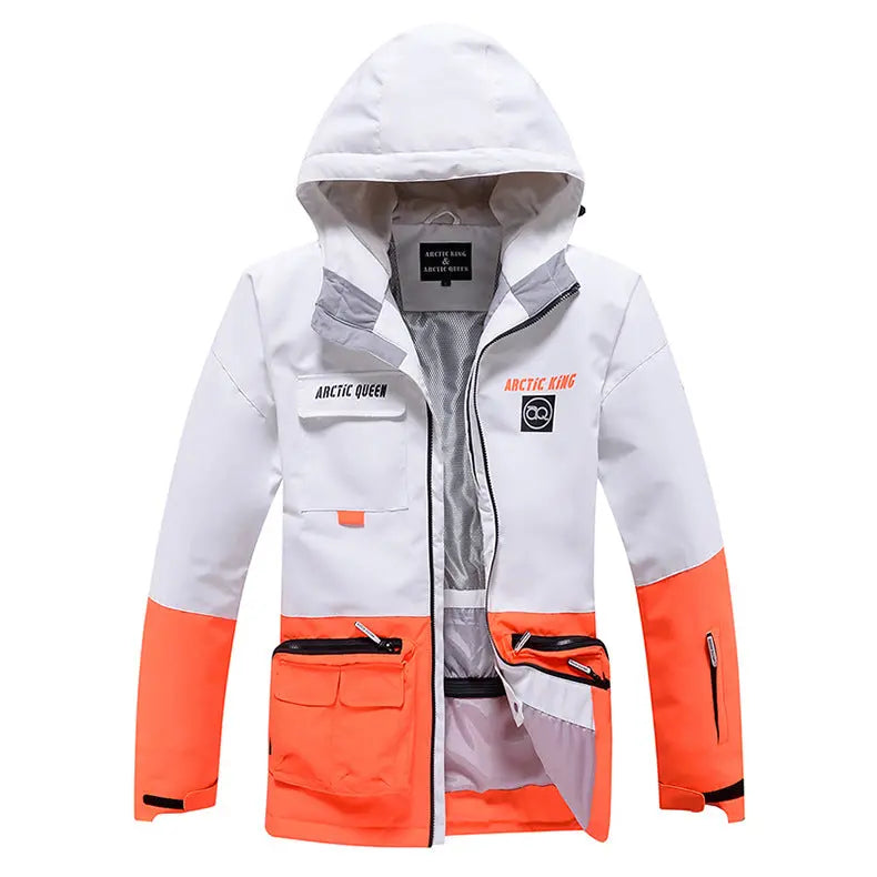 Hotian Men Ski Insulated Cargo Jacket Waterproof Outdoor Coat