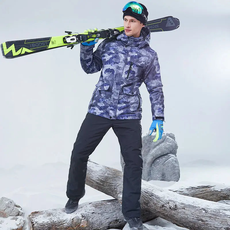 Hotian Men Ski Set Insulated Jacket & Bib Pants Waterproof