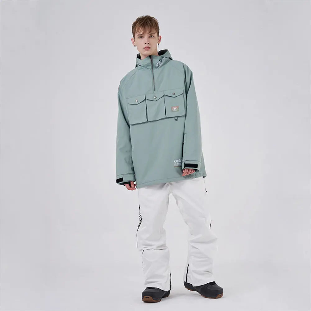 Hotian Waterproof Men Snowboarding Ski Anorak Hoodie Jacket