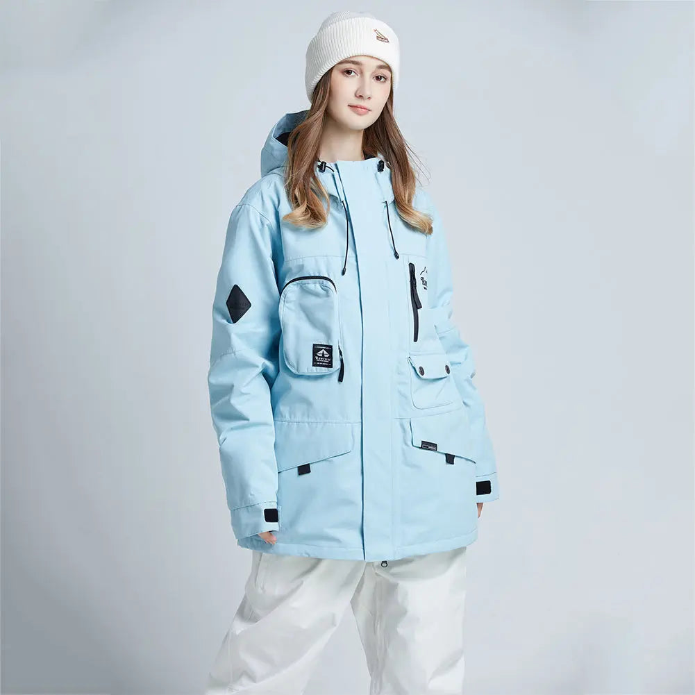 Thick Windproof Ski Snowboarding Cargo Jacket