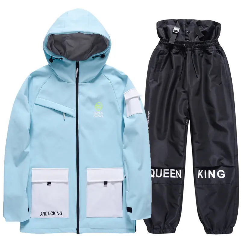 Matched Couple Ski Set Insulated Cargo Jacket & Jogger Pants