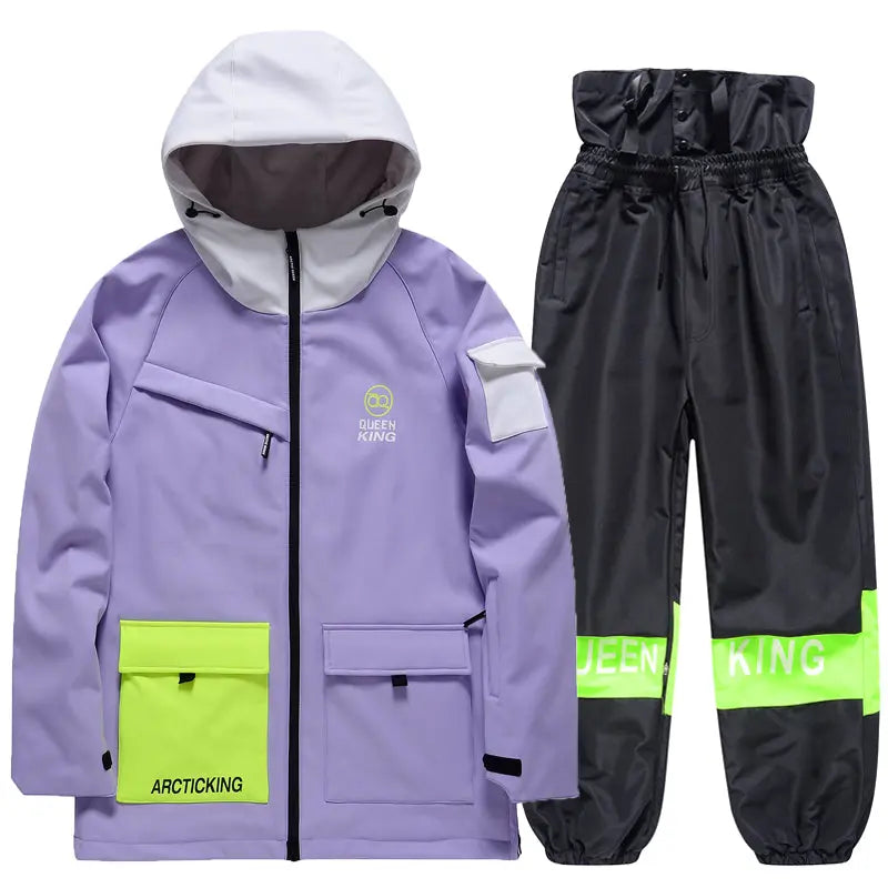 Matched Couple Ski Set Insulated Cargo Jacket & Jogger Pants