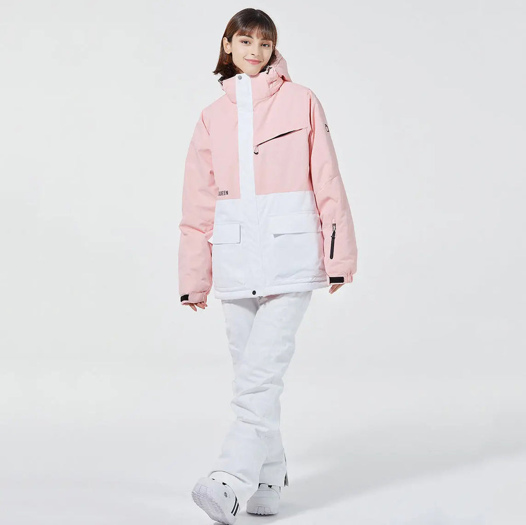 Hotian Women Ski Snow Cargo Jacket Hooded Insulated Coat for Sports