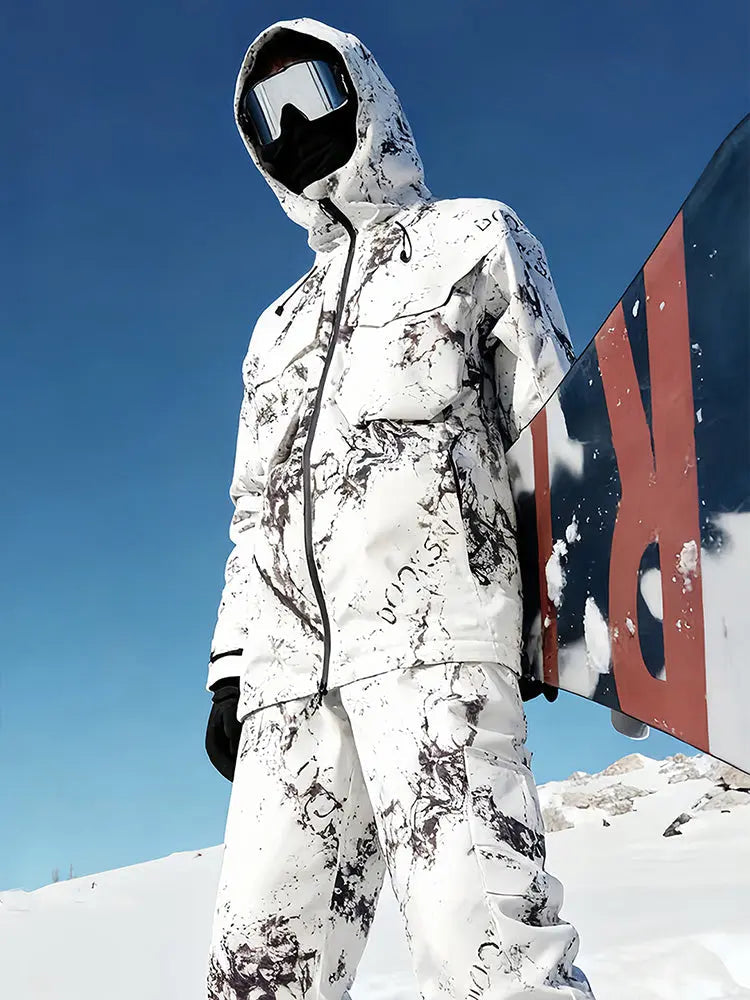 Men Printed Ski Suits Set Unique Insulated Ski Outwear