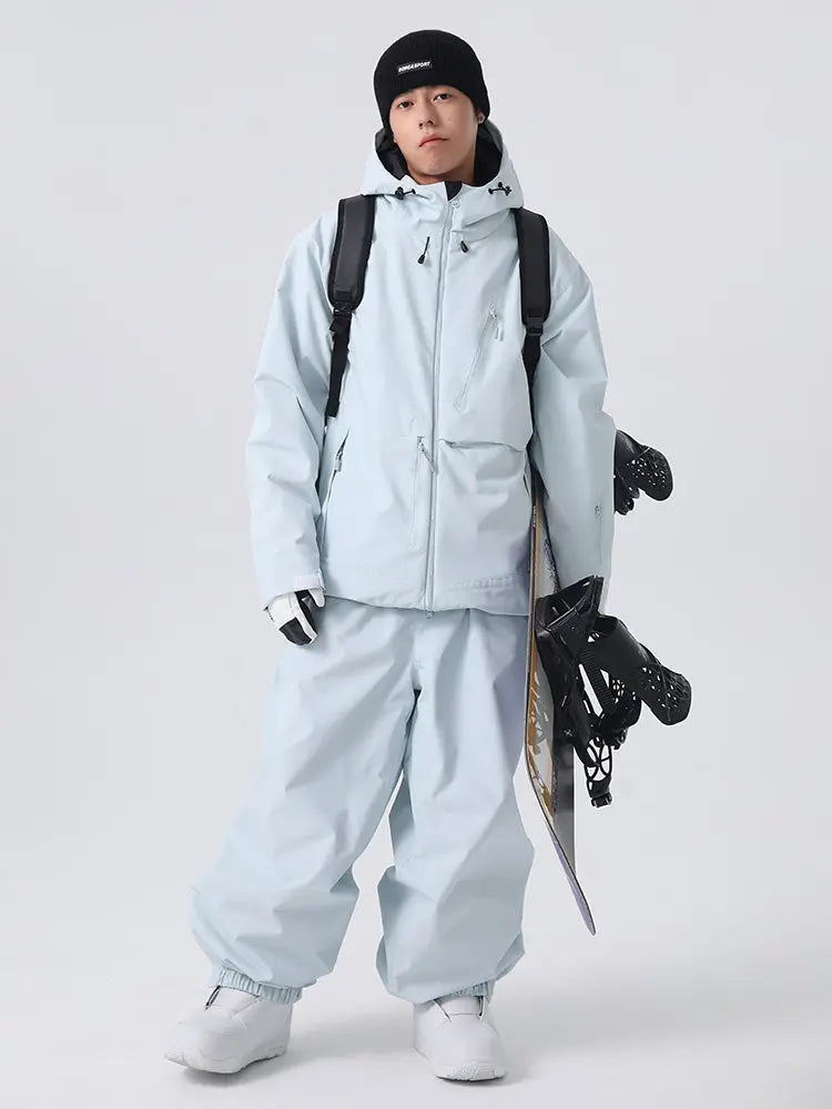 Men's Classical Baggy Snowsuits Insulated Ski Jacket & Pants Set