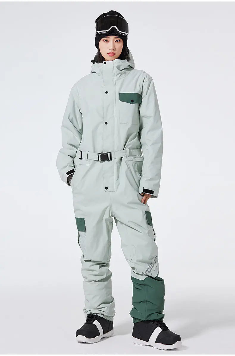 Unisex One Piece Snow Suit Winter Insulated Skiwear