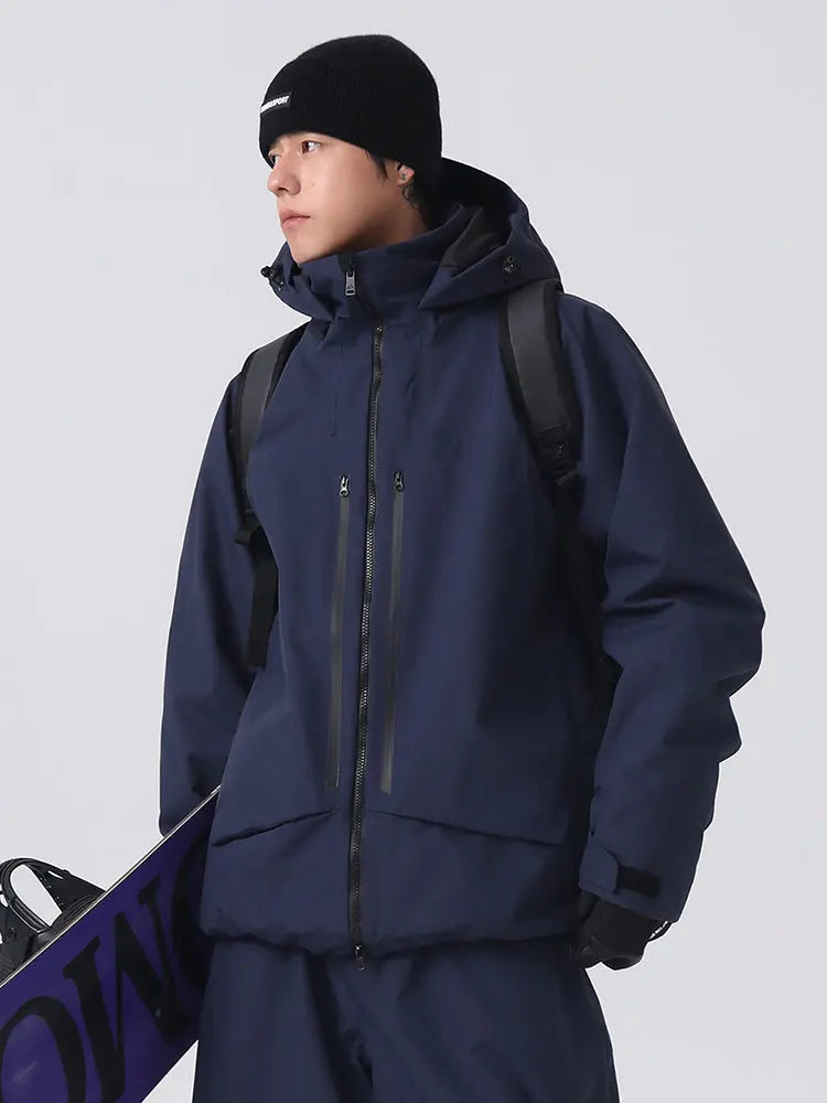 Men's Retro High Collar Snow Jacket Unisex Style Ski Top