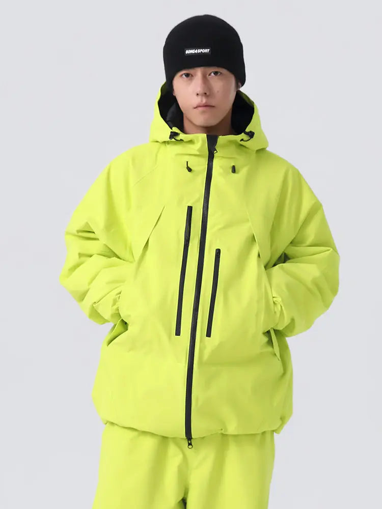 Men's Solid Color Ski Jacket Retro Snowboard Jacket