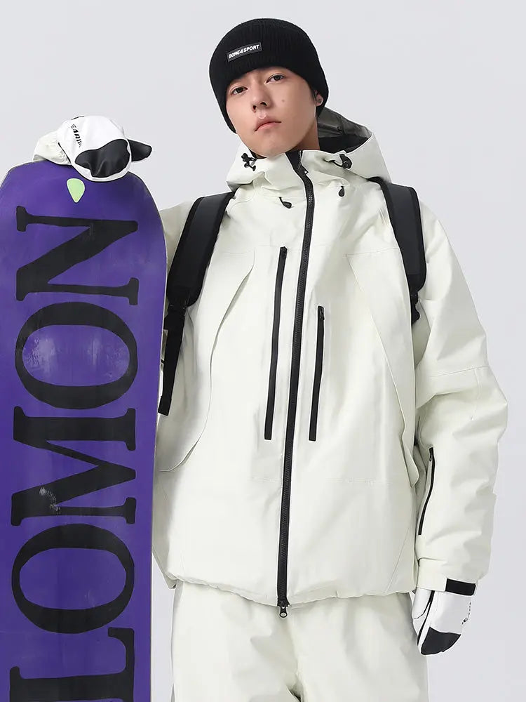 Men's Solid Color Ski Jacket Retro Snowboard Jacket
