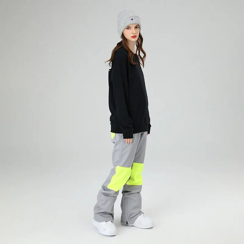 Slim Fit Spliced Snow Pants Outdoor Sports Trousers